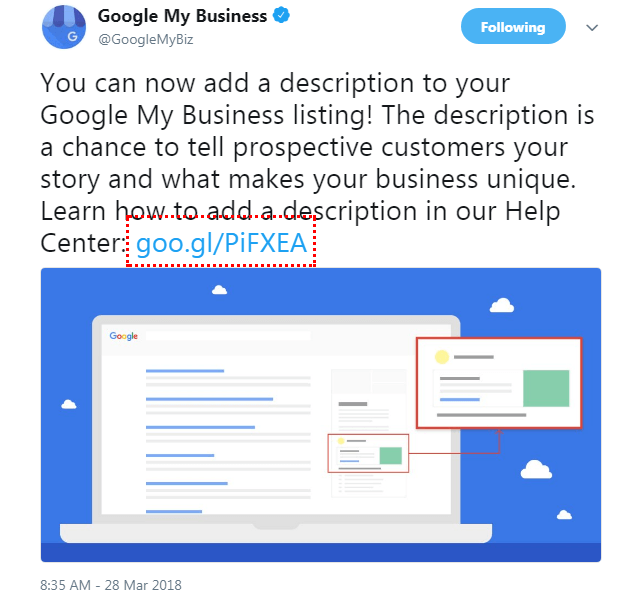 google my business tweet