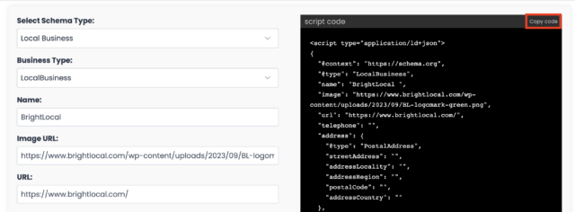 Where to copy the schema code in Instant Schema