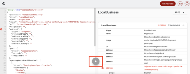 Testing schema in Schema.org