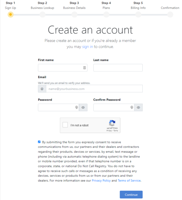 Create an account 