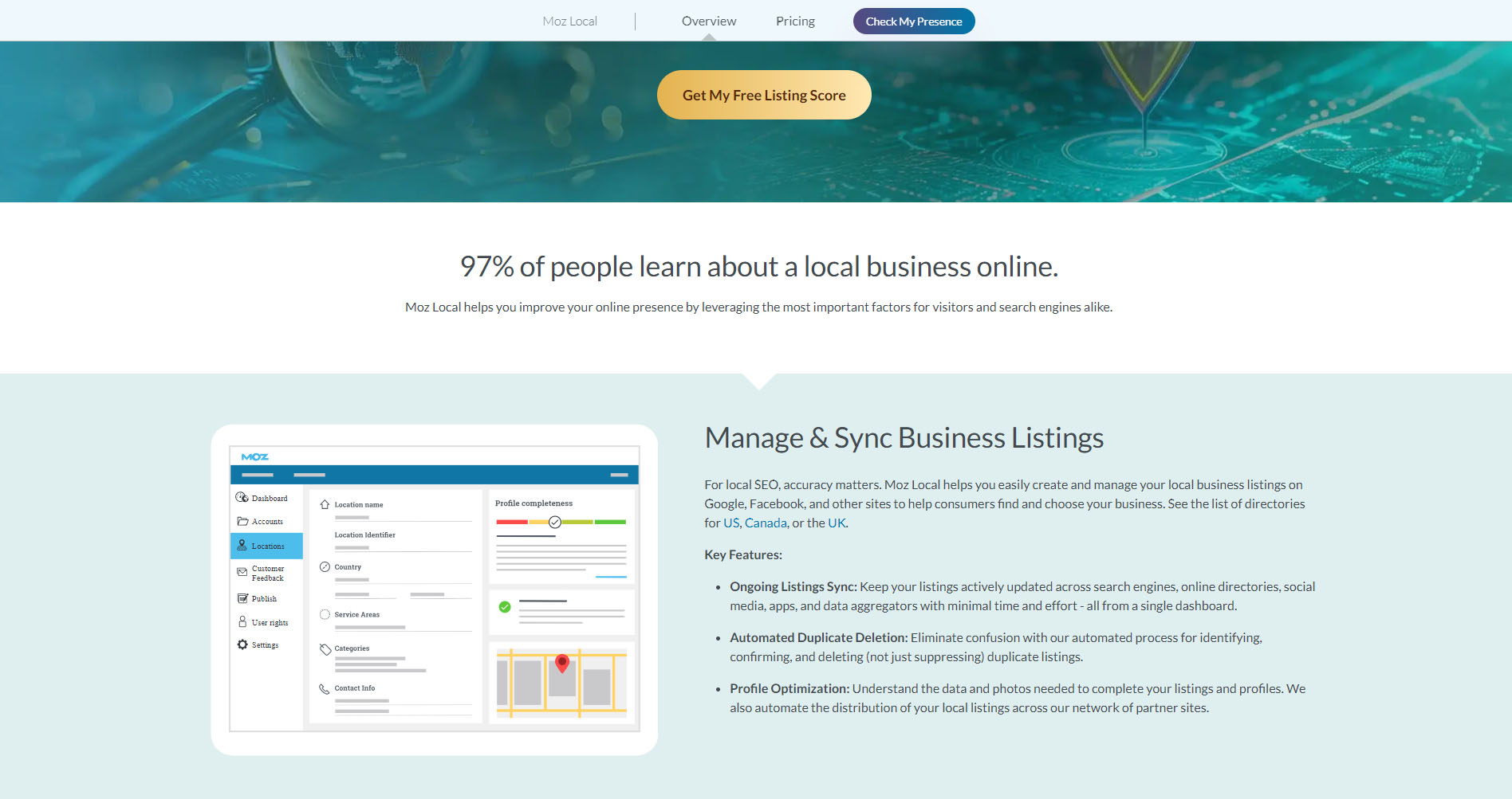 Listings Management Moz