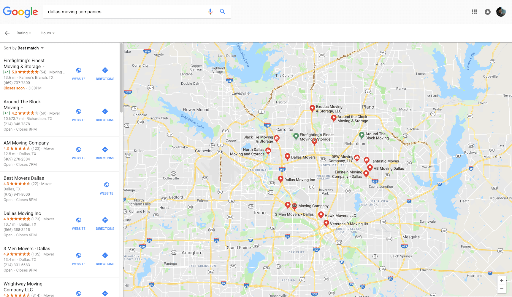 Local Seo For Moving Maps Example