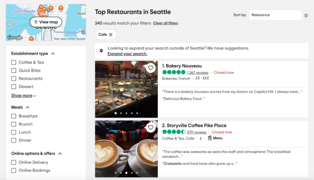 Best Coffee Shop Seattle Tripadvisor Screenshot