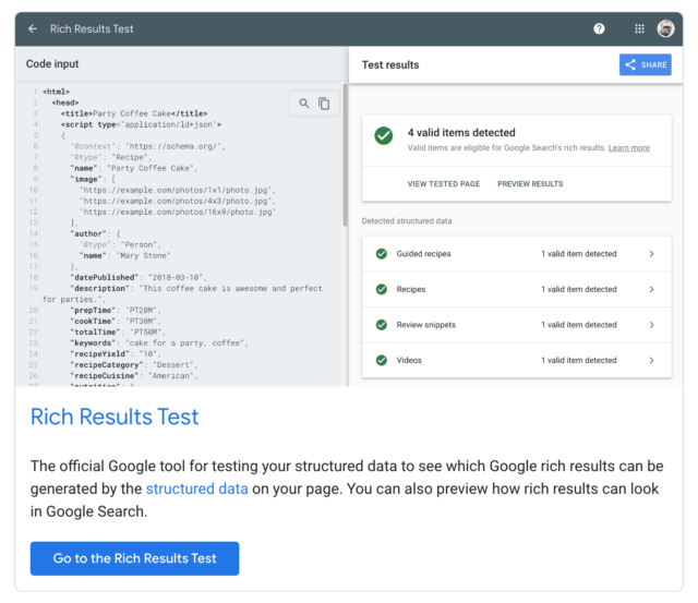 Schema markup validator