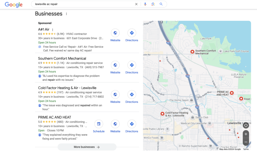 Hvac Local Seo Gbp Map