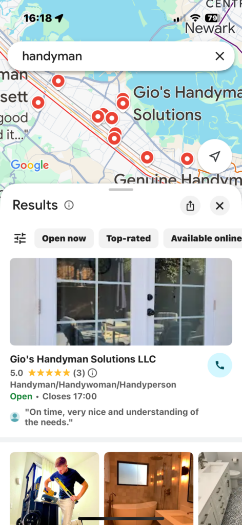 Google Maps Mobile Search