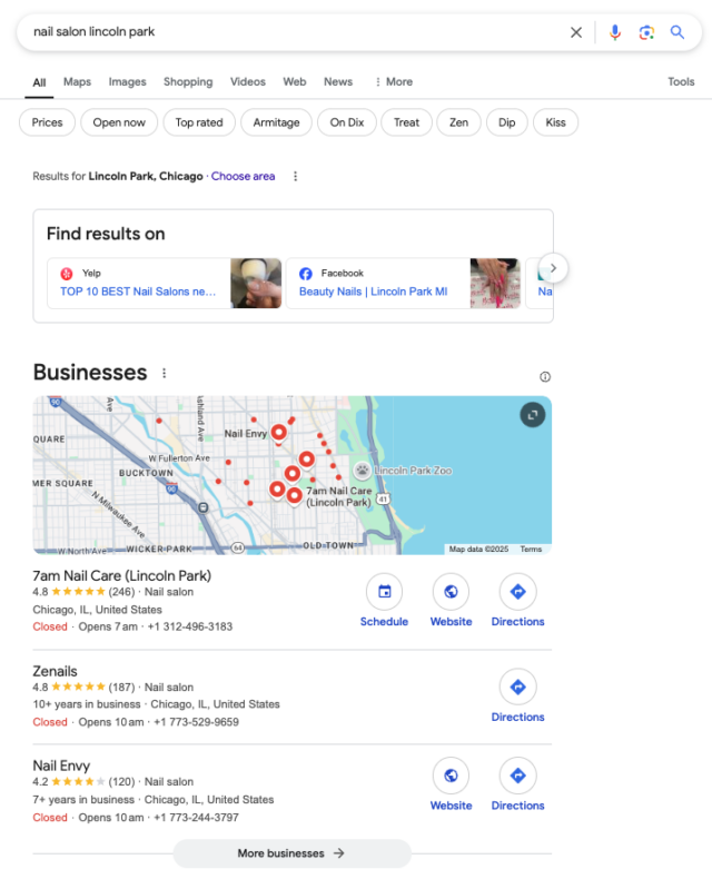 What Is Local Seo Nail Salon Lincoln Park Example